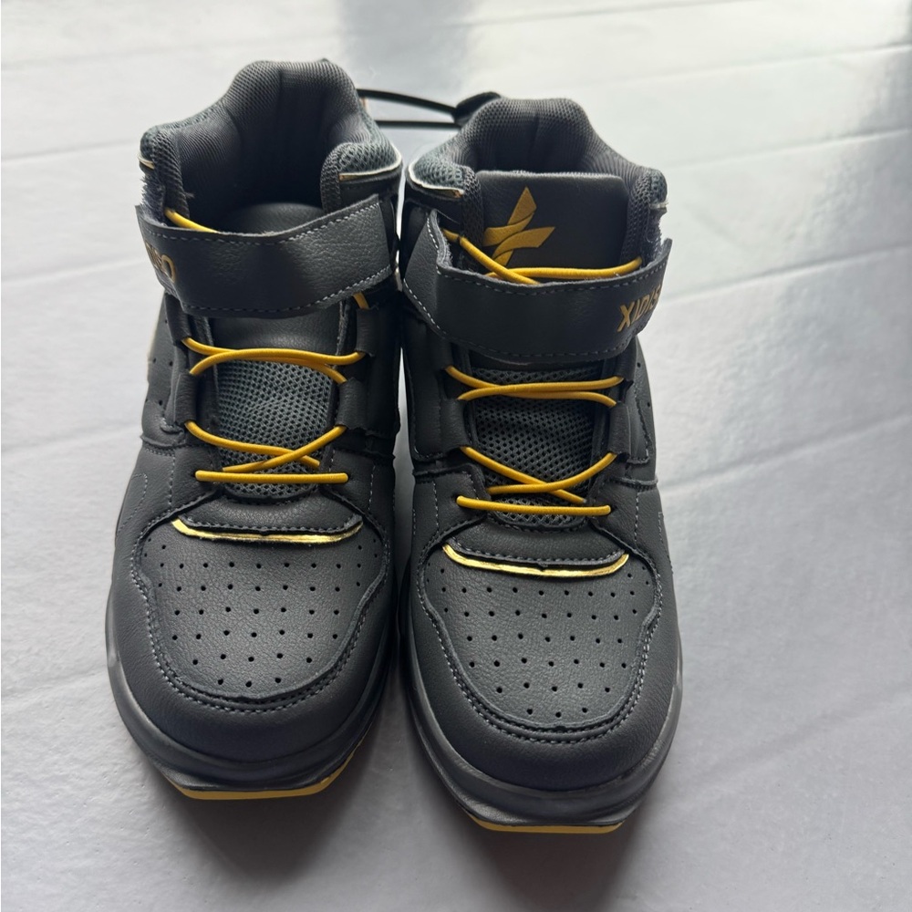 Kids Gray and Yellow Shoes
